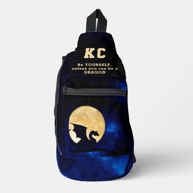 Bandolera Midnight Dragon Minimalist Initials Back to School (Anverso)