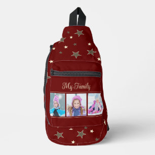 Bandolera Mis Fotos Familiares y con Estrellas sobre Fondo B
