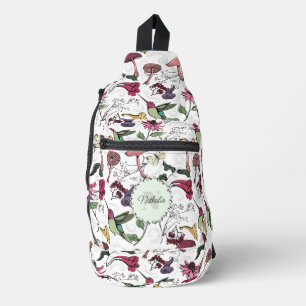 Bandolera Moda Colorful Garden Hummingbird Floral Sling Bag