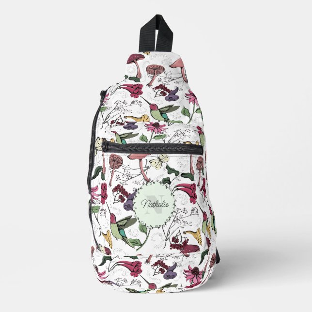 Bandolera Moda Colorful Garden Hummingbird Floral Sling Bag (Anverso)