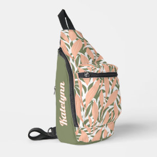 Bandolera Moda tropical rosa y verde personalizada