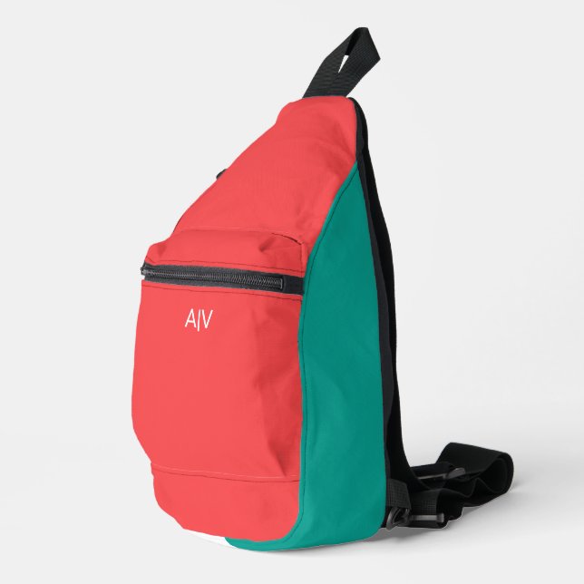 Bandolera Modern Summer Coral Monogram (Esquina derecha)
