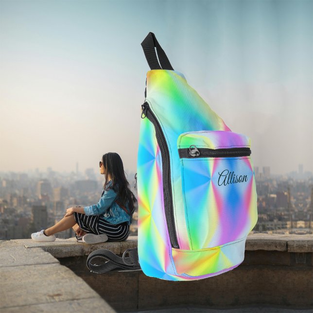 Bandolera Moderno arcoiris iridiscente de color pastel (Subido por el creador)