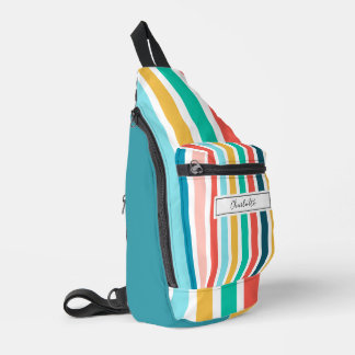 Bandolera Moderno Colorido Vertical Personalizado Rayas de V