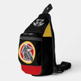 Bandolera Moderno nacido para montar mostaza roja negra