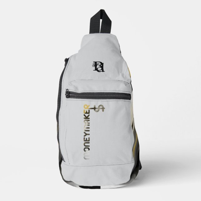 Bandolera MONEYMAKER White Sling Bag Trend Resumen Negro (Anverso)