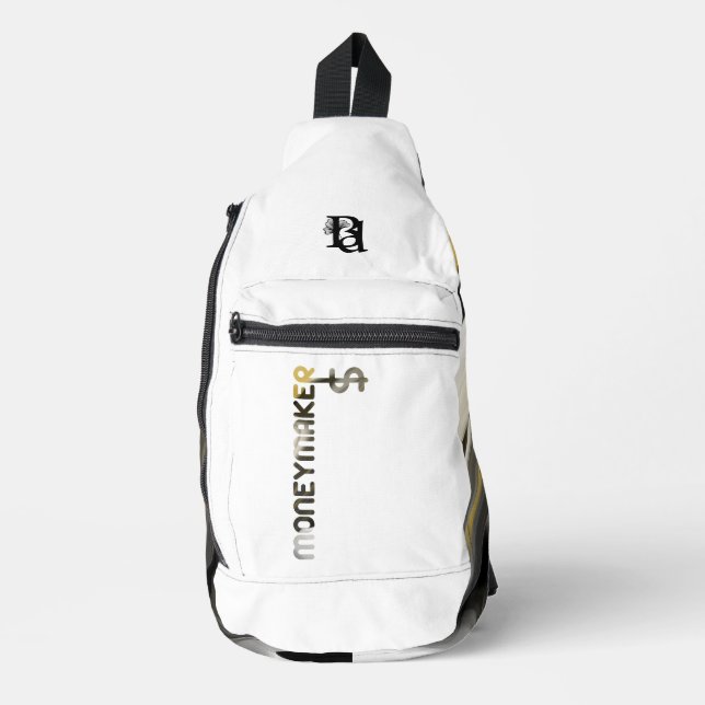 Bandolera MONEYMAKER White Sling Bag Trend Resumen Negro (Anverso)