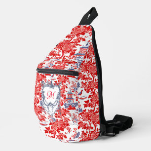 Bandolera Monograma chino chino de lujo francés rojo azul