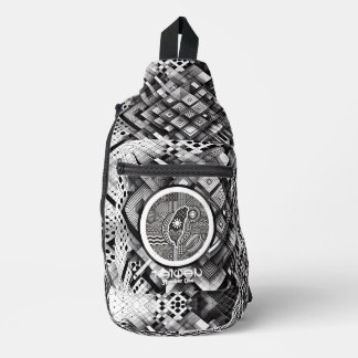 Bandolera Monograma de Taiwán de Nanómetro Plaid Geométrico 