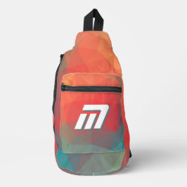 Bandolera Monograma geométrico abstracto vibrante personaliz