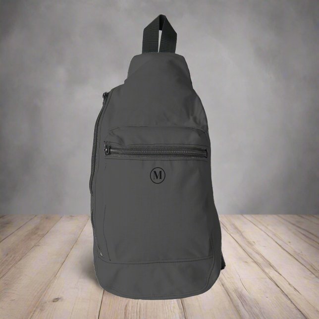 Bandolera Monograma inicial de oro negro gris personalizado (Subido por el creador)