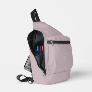 Bandolera Monograma personalizado, malva moderna