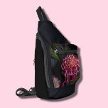 Bandolera Moody Floral Monogramado<br><div class="desc">Personalice este bolso de honda floral con su nombre y monograma inicial en letras de moda. Crea por ti mismo o dámela como regalo.</div>
