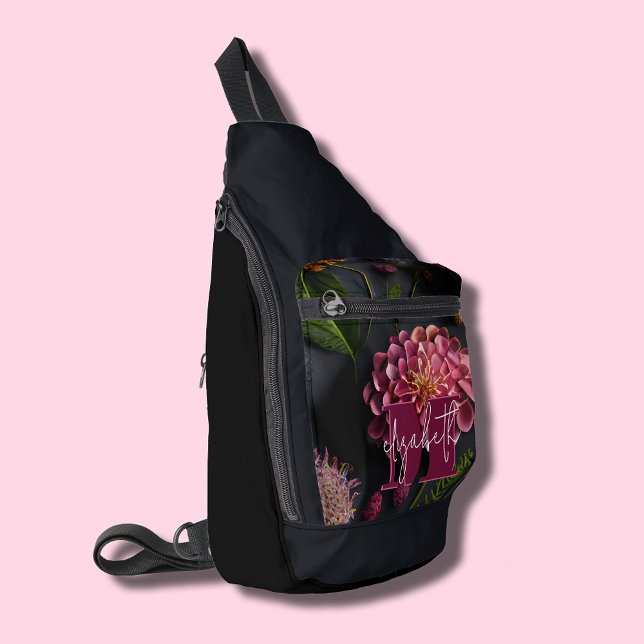 Bandolera Moody Floral Monogramado (Moody Floral Monogrammed Sling Bag)