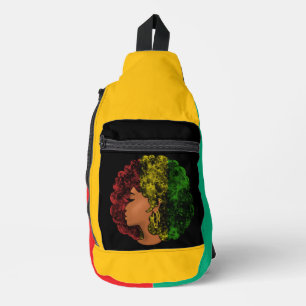 Bandolera Mujer negra rasta afro rojo amarillo verde