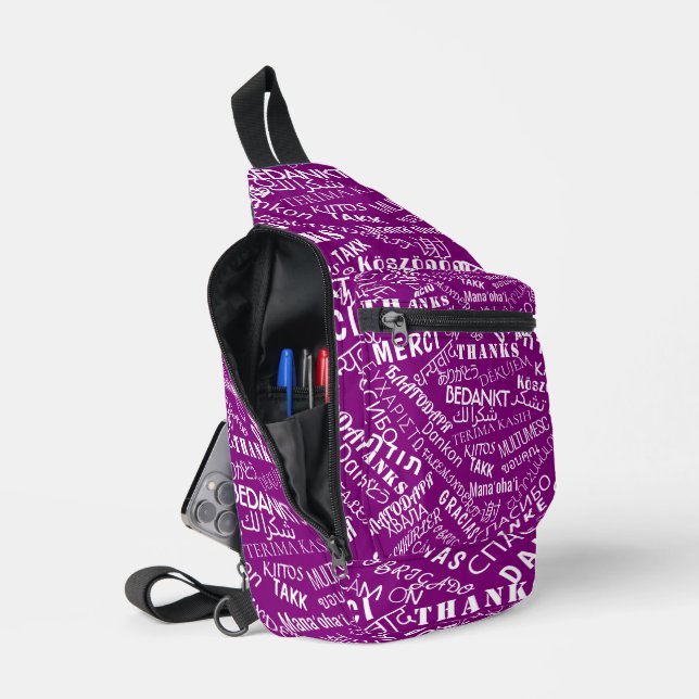 Bandolera Multilingual Gracias Personalizado de texto Tus Co (Abierto)