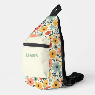 Bandolera Naranja y floral retro amarilla