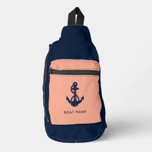 Bandolera Nautical Anchor Bote Name Coastal Crew Personaliza