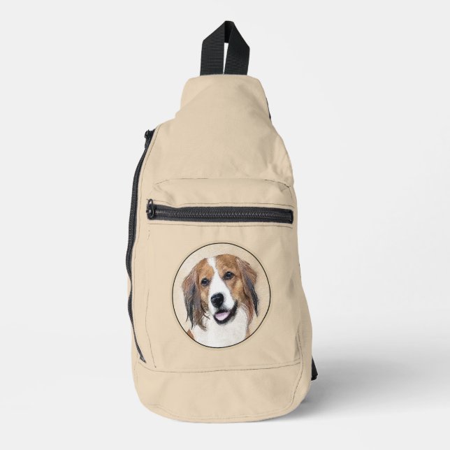 Bandolera Nederlandse Kooikerhondje Pintura de arte de perro (Anverso)