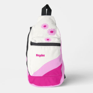 Bandolera Niñas flores de margarita rosadas blancas sencilla