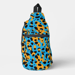 Bandolera Nombre de mancha de leopardo azul naranja salvaje