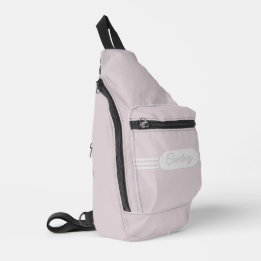 Bandolera Nombre en banda de estilo Deco sobre rosa rubor bo
