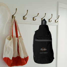 Bandolera Nombre moderno de las iniciales en monograma blanc