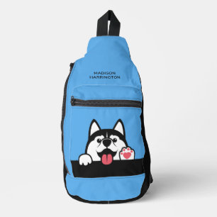 Bandolera Nombre personalizado Cute Husky