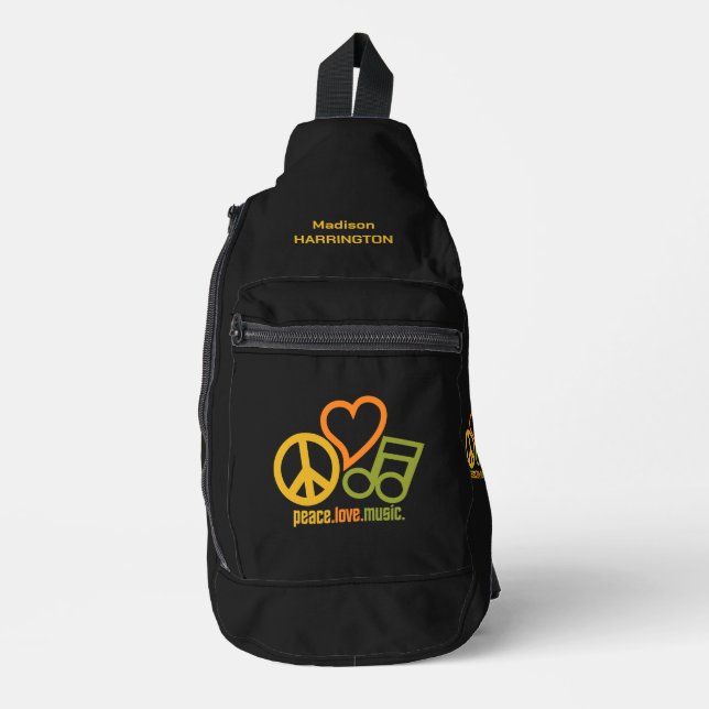 Bandolera Nombre personalizado de Peace Love Music (Anverso)