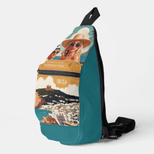 Bandolera Nombre personalizado Ibiza, póster de viaje de Esp