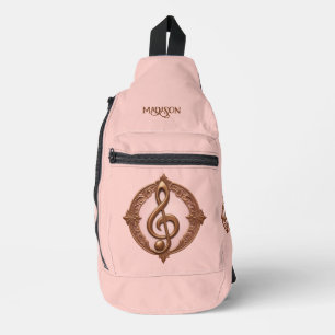 Bandolera Nombre personalizado Nota de limpieza musical
