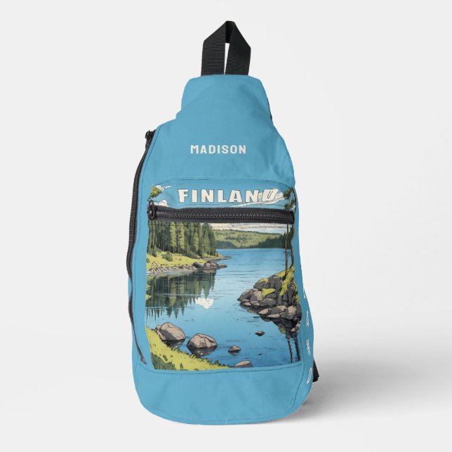 Bandolera Nombre personalizado y texto Ilustracion natural d (Anverso)