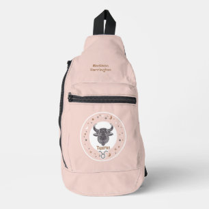 Bandolera Nombre personalizado Zodiac Rótulo Tauro