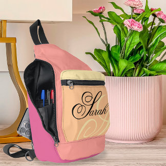 Bandolera Nombre rosa de cada gramo Monograma Cortar Sew Sli