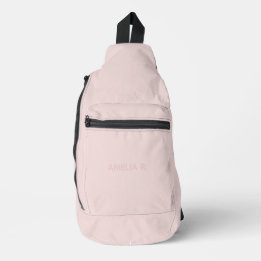 Bandolera Nombre Rosa Sutil Simple sobre Rosa Claro Suave