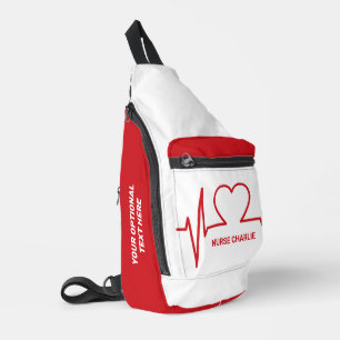 Bandolera Nombre y ocupación personalizados de Heart EKG