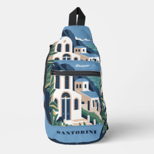 Bandolera Nombre y texto personalizados Santorini Grecia