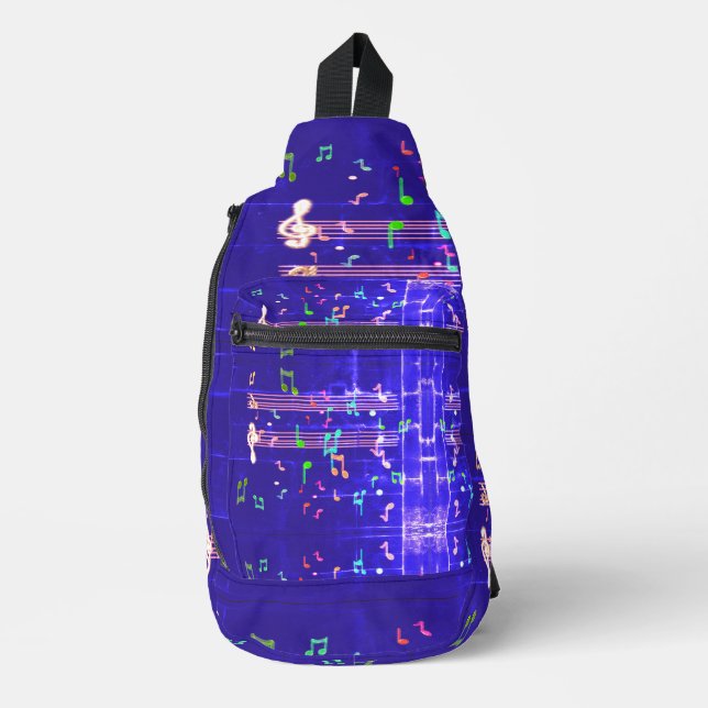 Bandolera Notas musicales Elegant Blue var 3 (Anverso)
