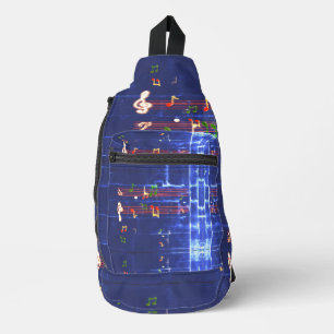 Bandolera Notas musicales Elegant Blue var 4