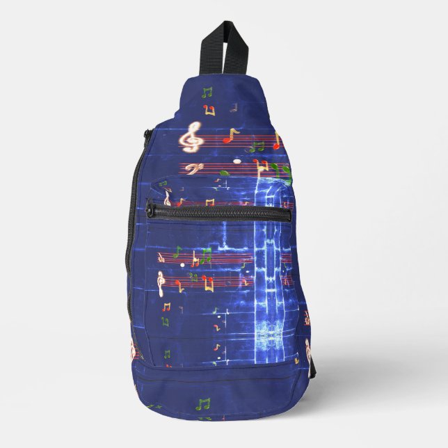Bandolera Notas musicales Elegant Blue var 4 (Anverso)