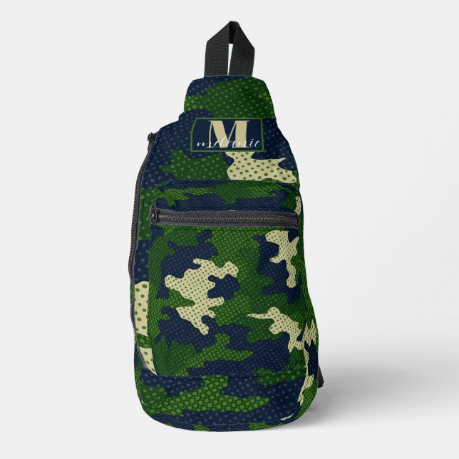Bandolera Notre Dame Navy & Gold Warrior Camo Printed  (Anverso)