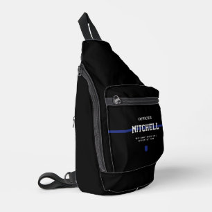 Bandolera Oficial de Policía Personalizado Línea Azul Delgad
