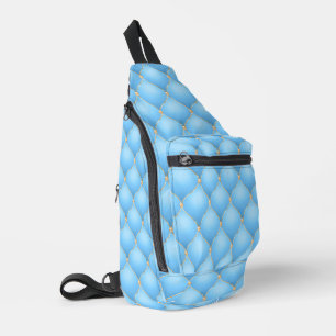 Bandolera Ogee Gold Diamond Tufed Gemstone Sky Blue