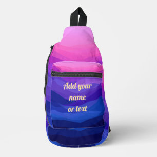 Bandolera Olas gradientes personalizadas de rosa y púrpura