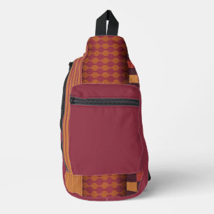 Bandolera Olas Retro y Patrón Geométrico de Mitad de Siglo