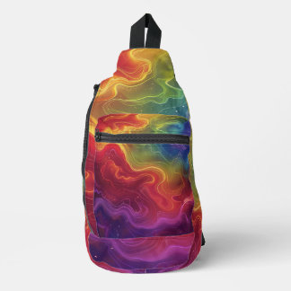 Bandolera Onda arcoiris en forma de arte digital