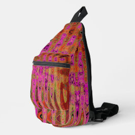 Bandolera Ondas Atómicas Retro Abstractas Groovy Rosa Calien