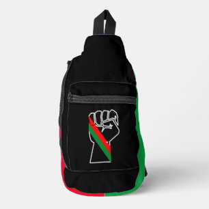 Bandolera orgullo negro bandera panafricana roja verde puño