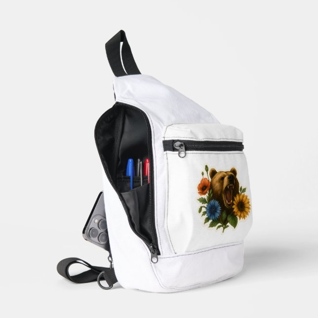 Bandolera Oso con flores (Abierto)