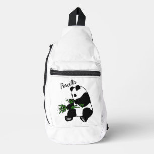 Bandolera Oso Panda Gigante Come Bambú Nombre